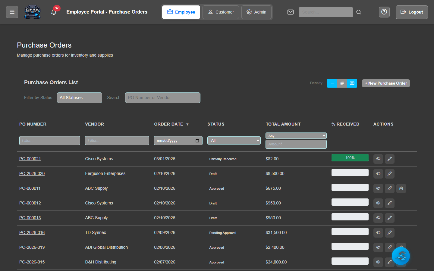 Receiving & Adjustments